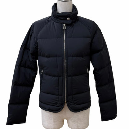 Hermes Down Series Button Stand Color Zip Up Jacket Black XS
