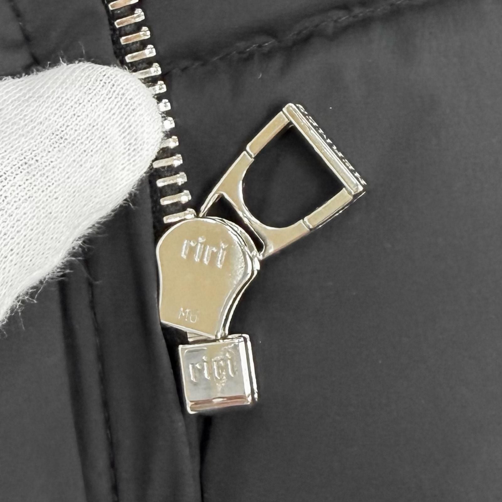 Hermes Down Series Button Stand Color Zip Up Jacket Black XS — view 7