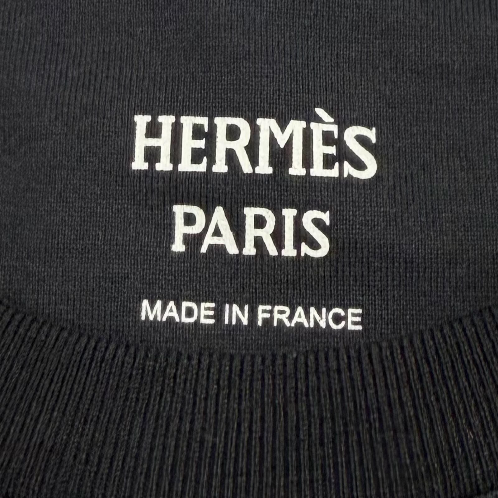 Hermes Cartouche Crew Neck Short Sleeve T-Shirt Dark Navy 36 — view 6