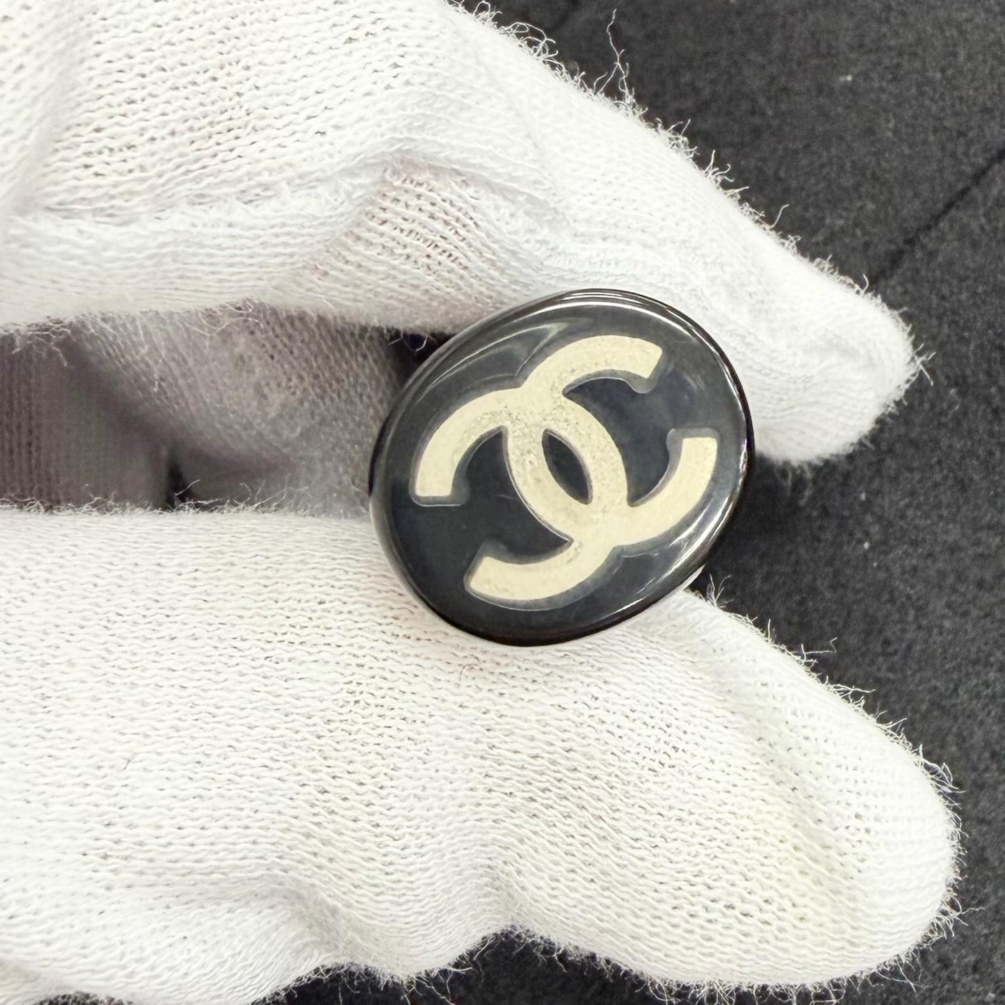 Chanel Wool CC Logo Toggle Button Duffle Coat Black 38 — view 6