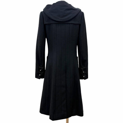 Chanel Wool CC Logo Toggle Button Duffle Coat Black 38 — view 3
