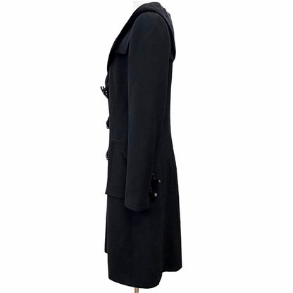 Chanel Wool CC Logo Toggle Button Duffle Coat Black 38 — view 2