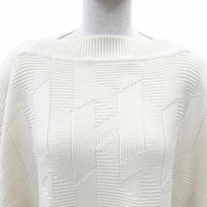 Hermes Virgin Wool 100% Motif Knit Poncho Ivory 34 Recommended — view 4