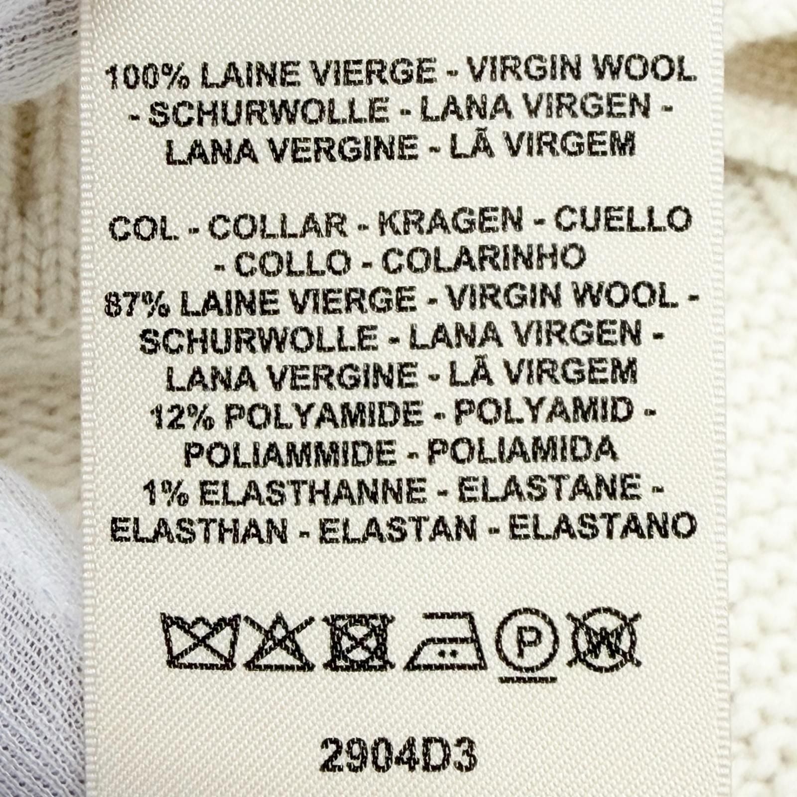 Hermes Virgin Wool 100% Motif Knit Poncho Ivory 34 Recommended — view 6