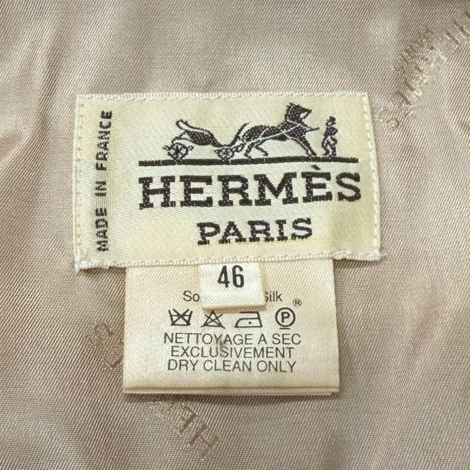 Hermes Vintage Silk Cut Replacement Horse Formal Dress Logo Button Quilted Vest — view 8