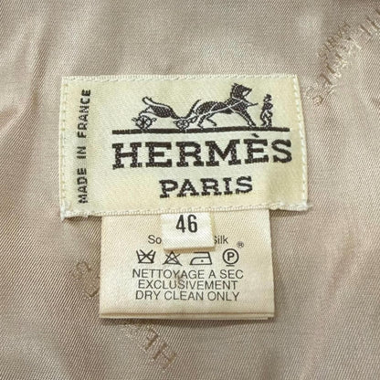Hermes Vintage Silk Cut Replacement Horse Formal Dress Logo Button Quilted Vest — view 8