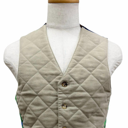 Hermes Vintage Silk Cut Replacement Horse Formal Dress Logo Button Quilted Vest — view 2