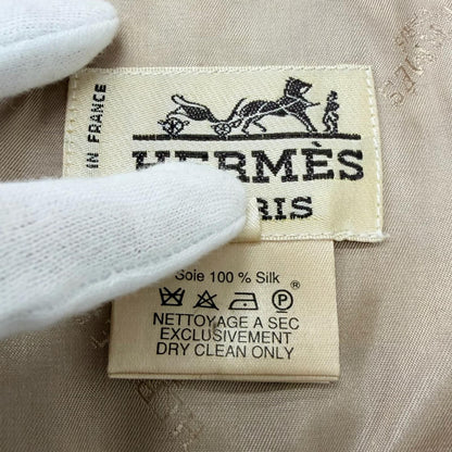Hermes Vintage Silk Cut Replacement Horse Formal Dress Logo Button Quilted Vest — view 9