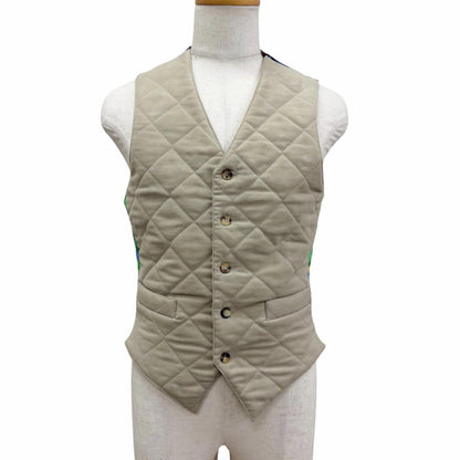 Hermes Vintage Silk Cut Replacement Horse Formal Dress Logo Button Quilted Vest