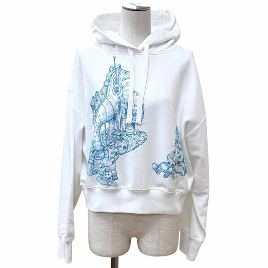 Gucci Higuchi Yuko Cotton 100% Cat Interlocking Hoodie White