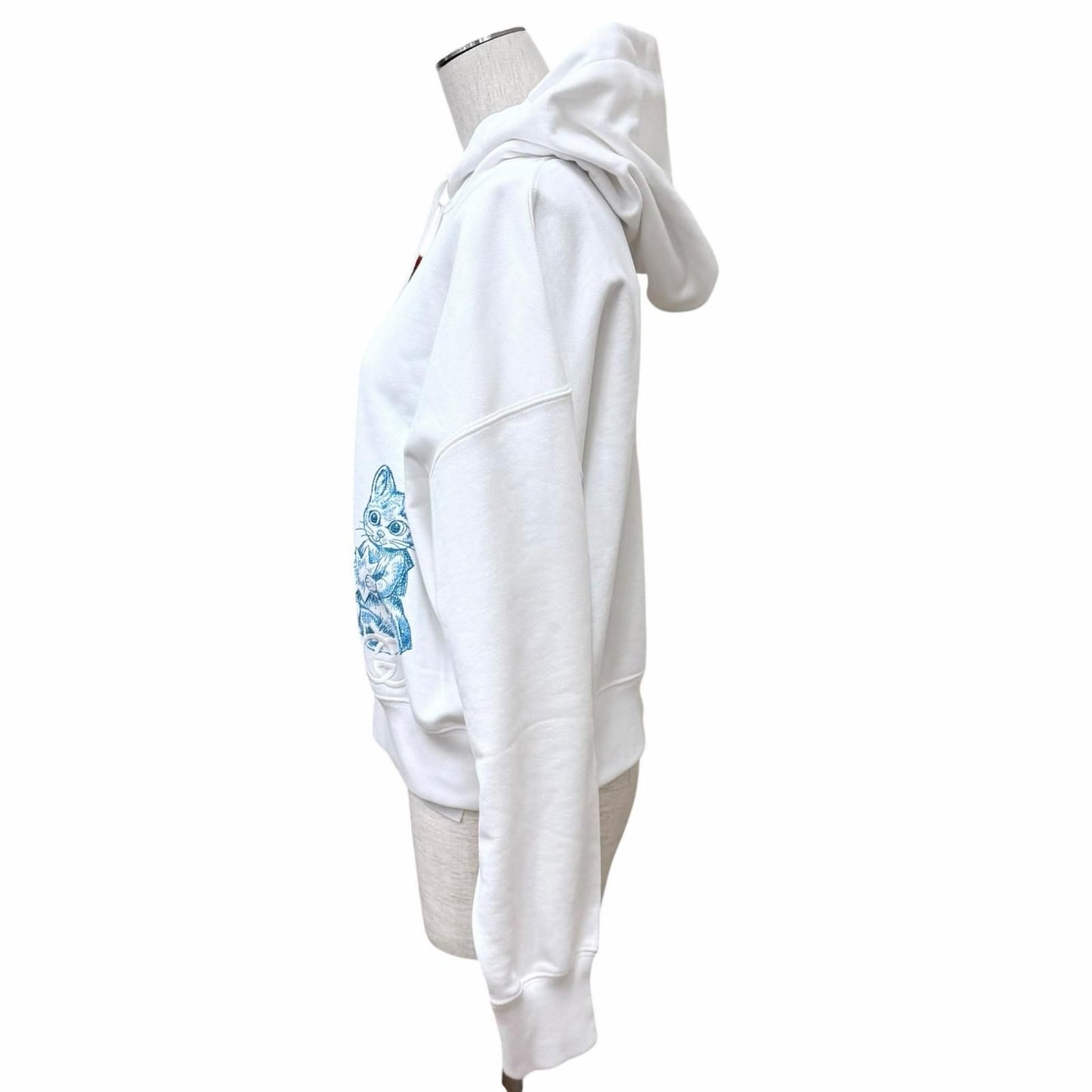 Gucci Higuchi Yuko Cotton 100% Cat Interlocking Hoodie White — view 2