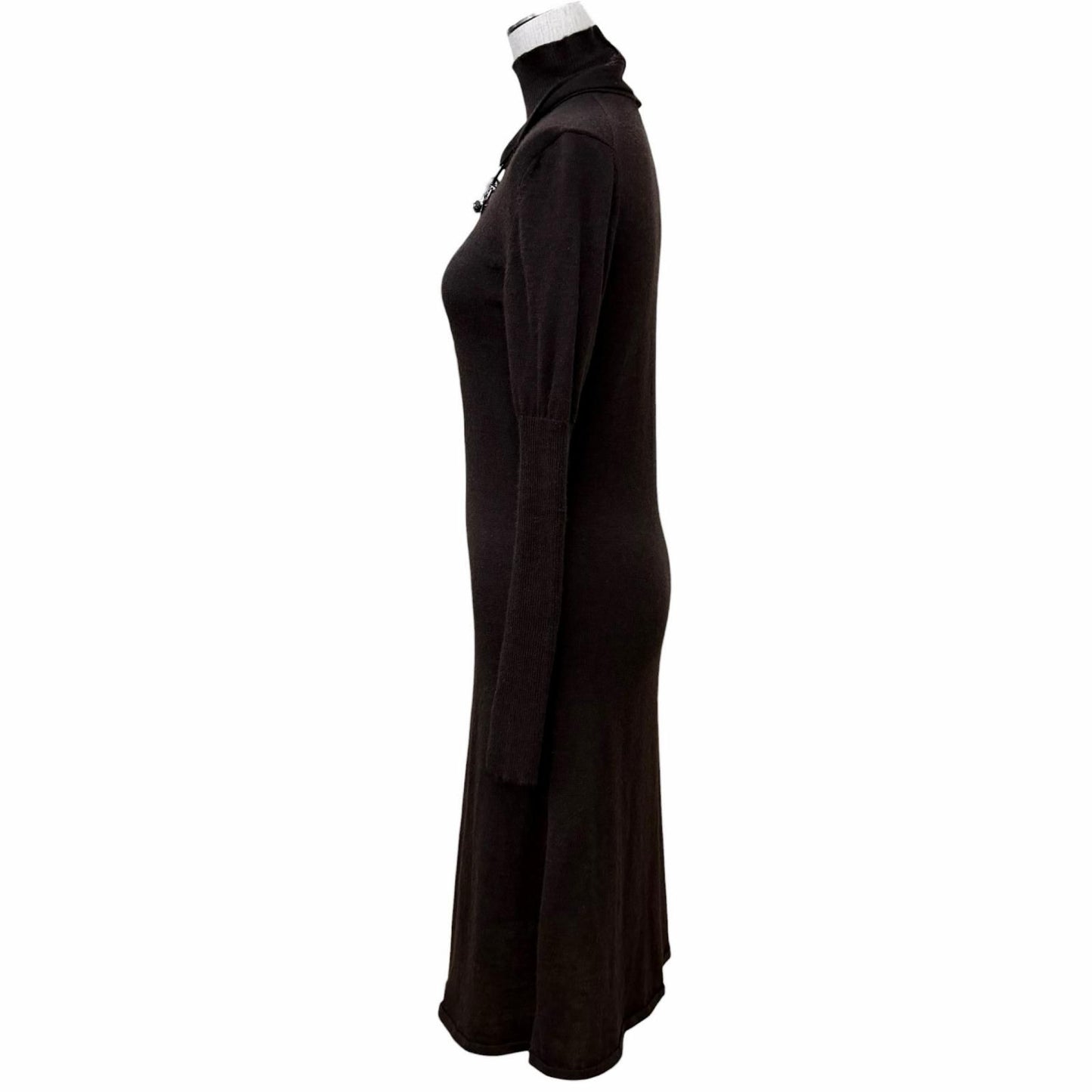 Hermes Cashmere Silk Blend with Chaine D'ancre Chain a Line Knit Long Dress — view 2