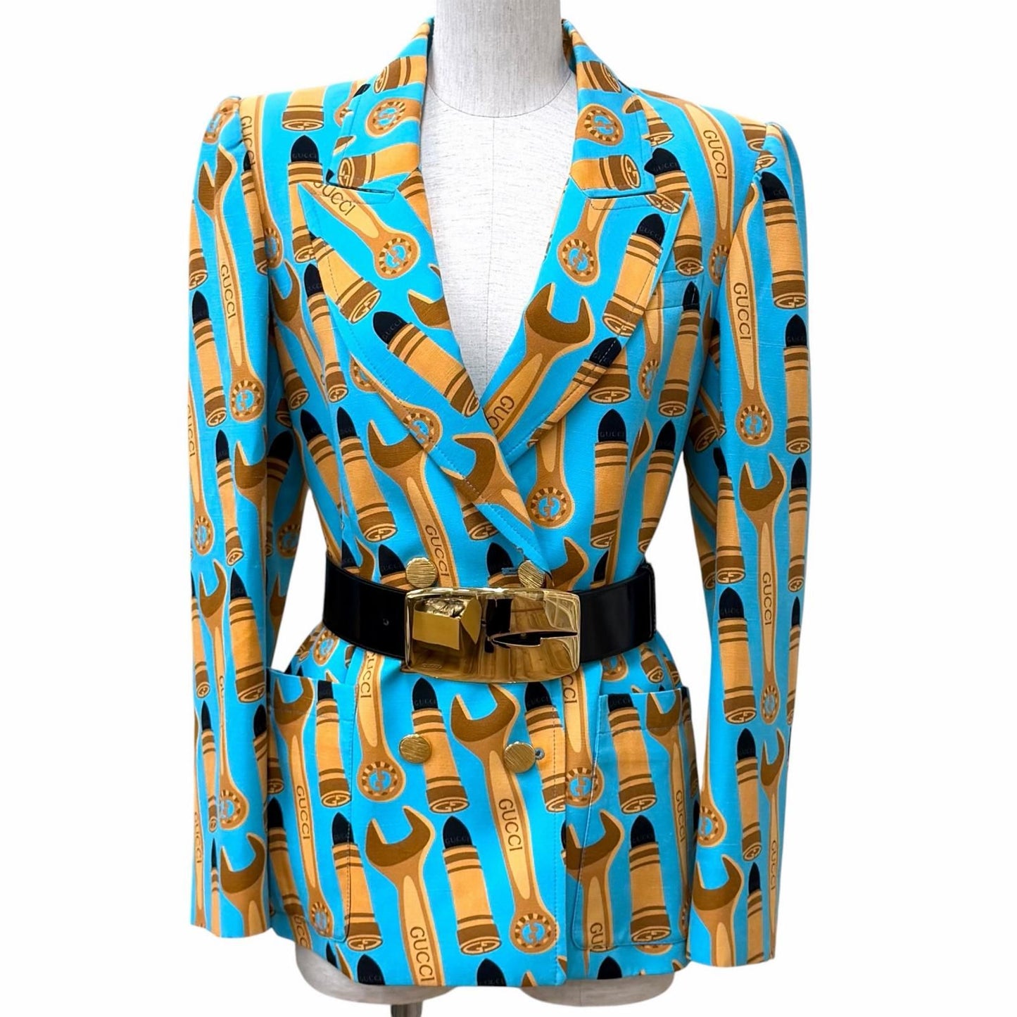 Gucci Silk with Belt Lip logo Jacket