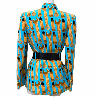 Gucci Silk with Belt Lip logo Jacket — view 3