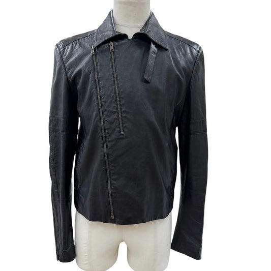 Gucci Vintage Leather Era Single Double Rider's Jacket Black 46