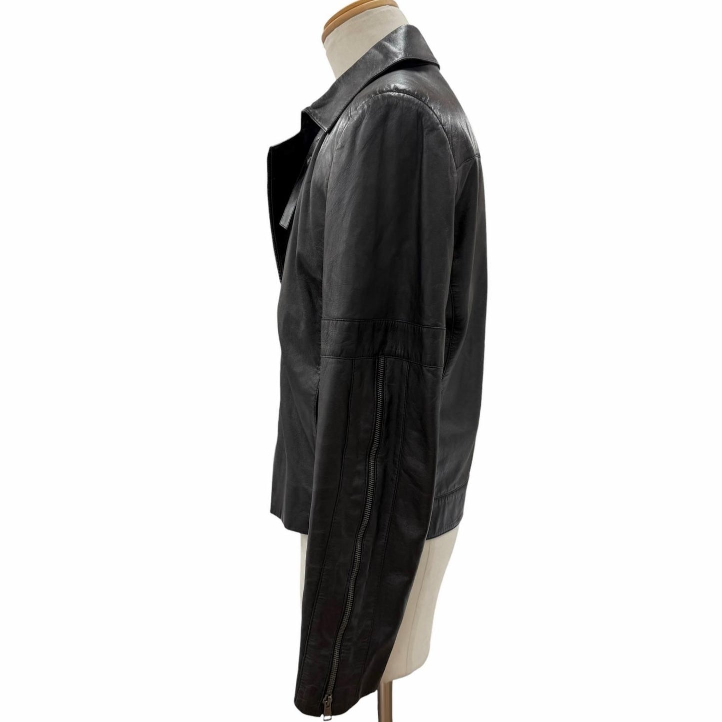 Gucci Vintage Leather Era Single Double Rider's Jacket Black 46 — view 5