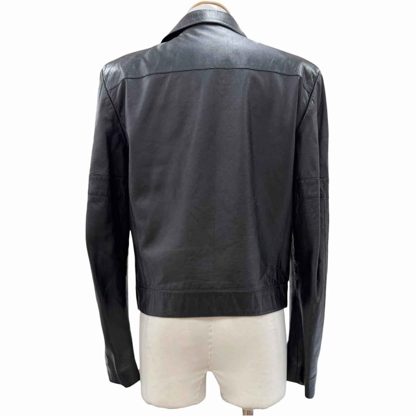 Gucci Vintage Leather Era Single Double Rider's Jacket Black 46 — view 4