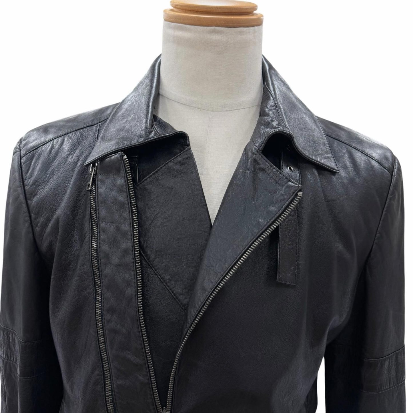 Gucci Vintage Leather Era Single Double Rider's Jacket Black 46 — view 2
