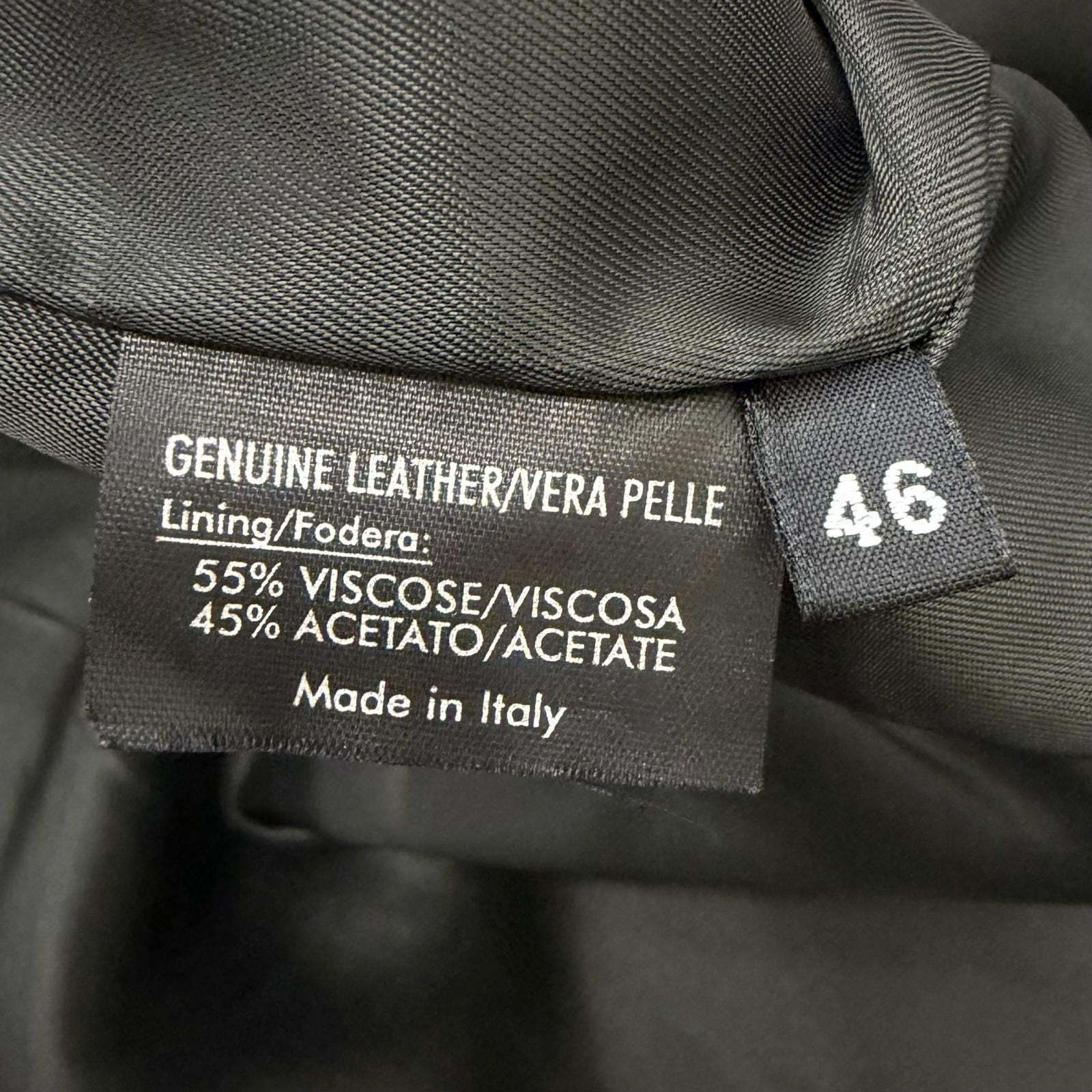 Gucci Vintage Leather Era Single Double Rider's Jacket Black 46 — view 8