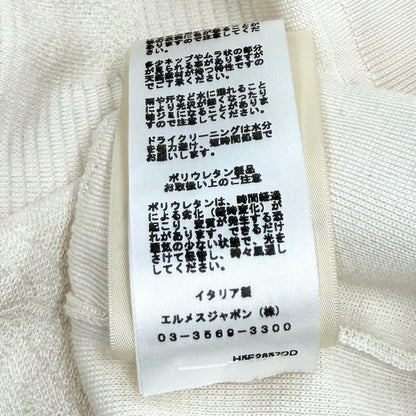 Hermes Silk Blend Coaching Crew Neck Long Sleeve Top Off White 38 — view 9