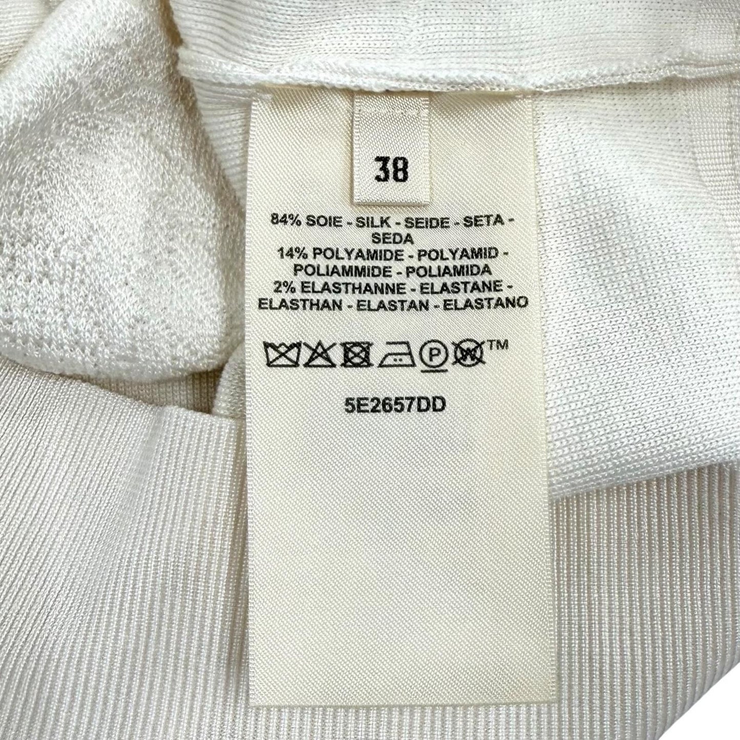 Hermes Silk Blend Coaching Crew Neck Long Sleeve Top Off White 38 — view 7
