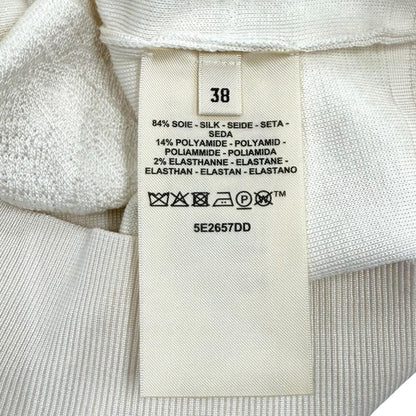 Hermes Silk Blend Coaching Crew Neck Long Sleeve Top Off White 38 — view 7