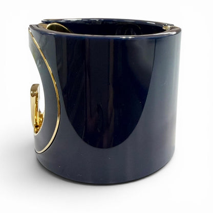 Gucci Interlocking Calf Bracelet Bangle Navy Gold — view 3
