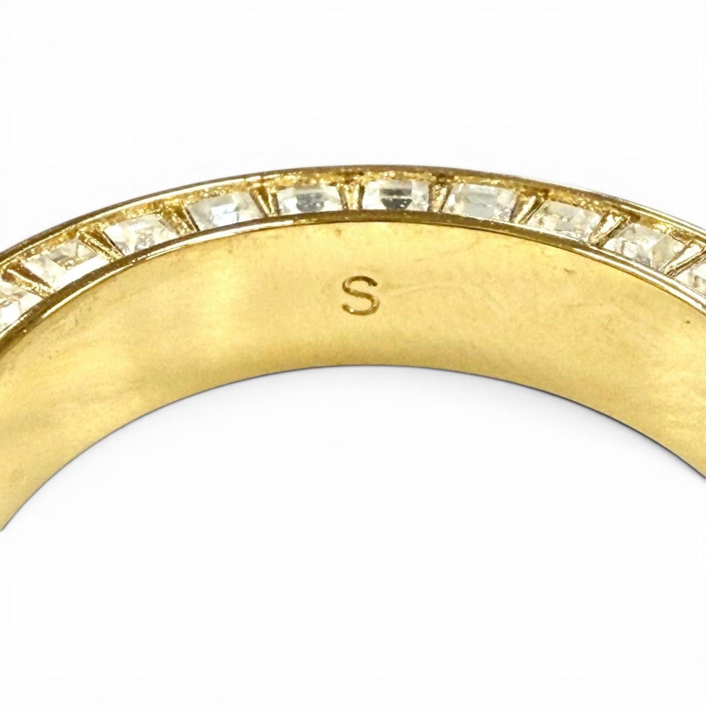 Dior Night Code Ring Crystal Logo Rhinestone Pave White Gold — view 7