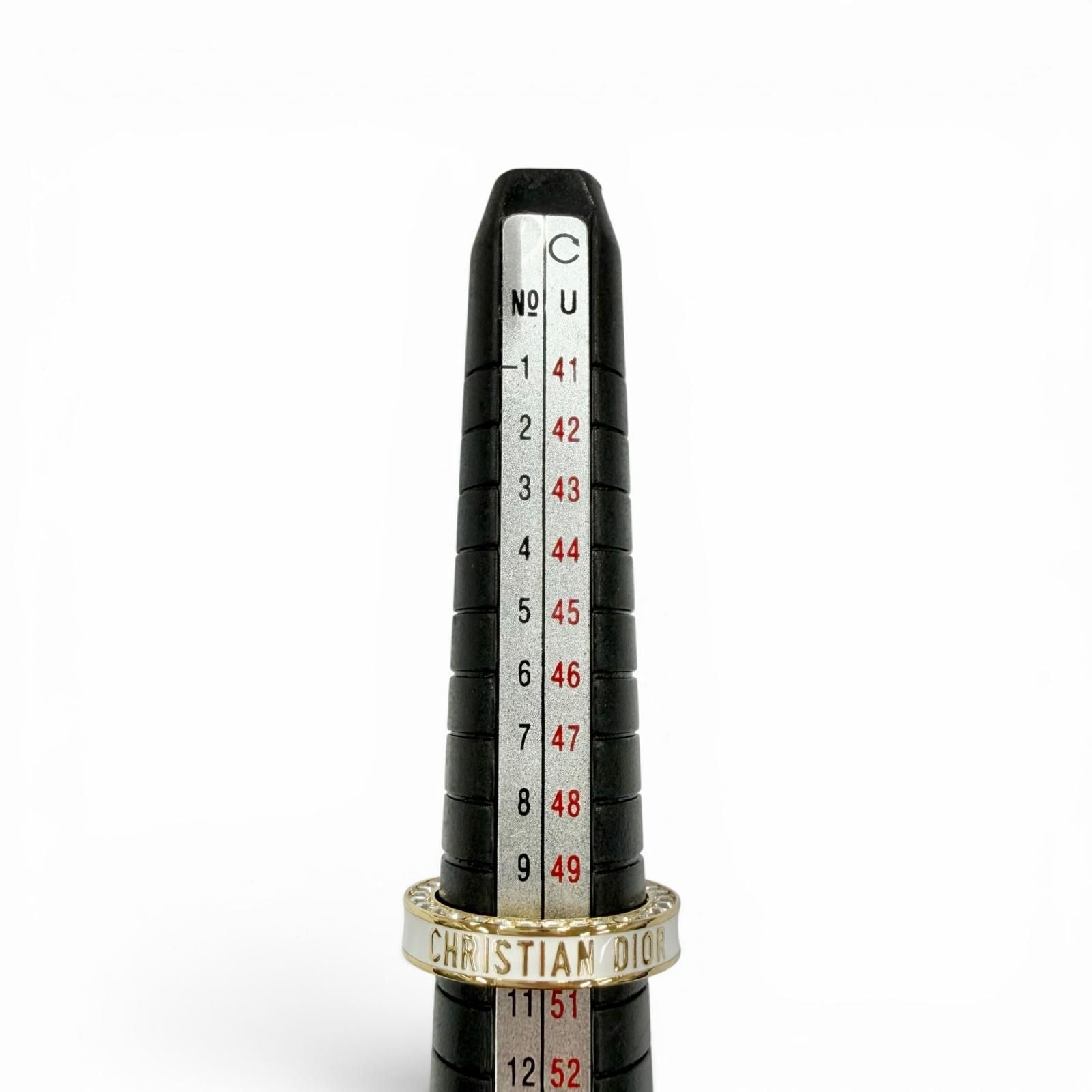 Dior Night Code Ring Crystal Logo Rhinestone Pave White Gold — view 8