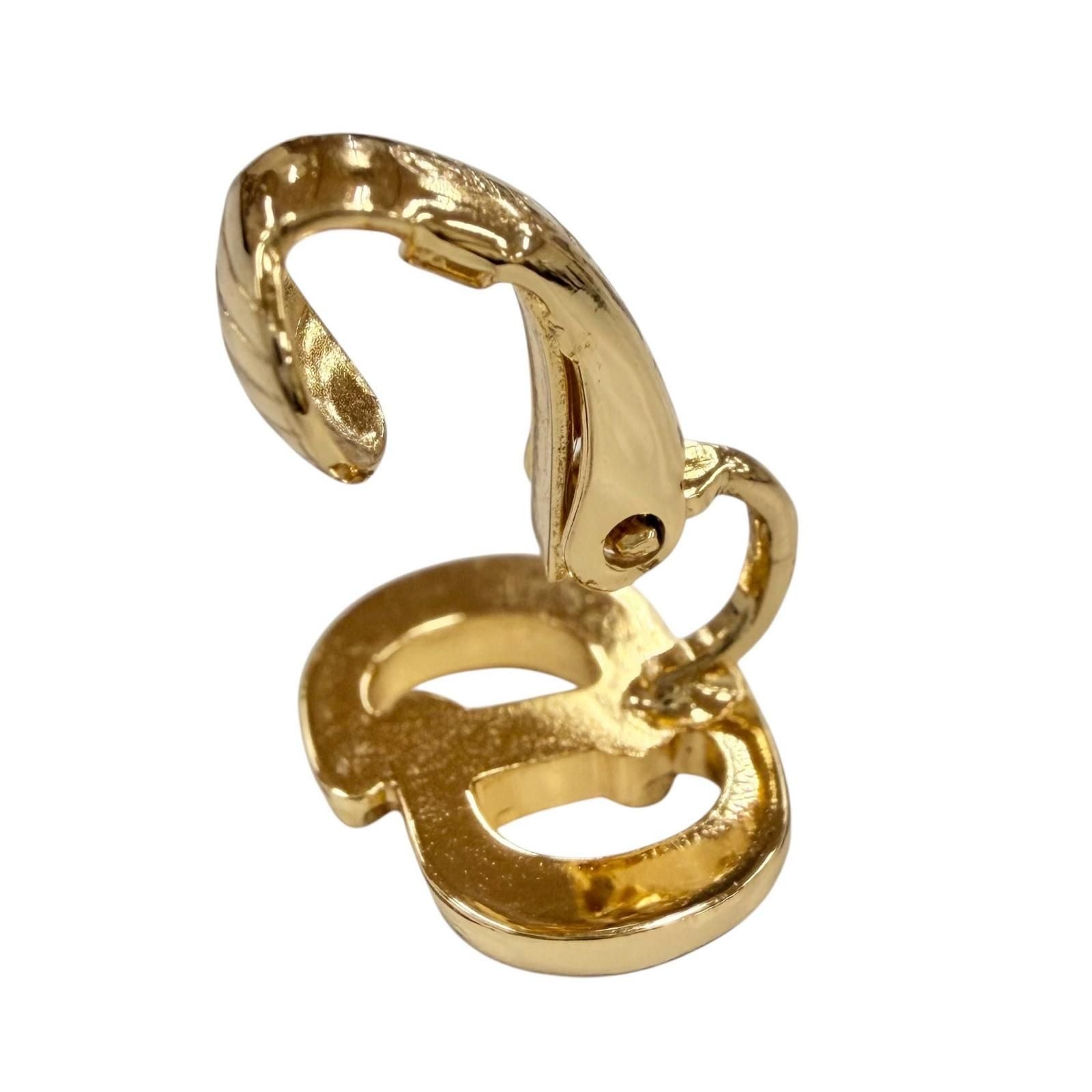 Dior Vintage CD Logo Earrings for Both Ears Gold — view 6