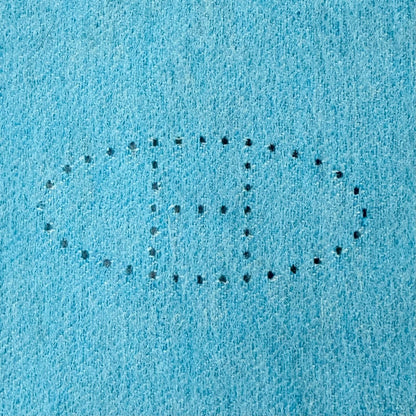 Hermes Cashmere 100% Blue Turquoise Evelyne Logo Fringe Bicolor Scarf — view 6