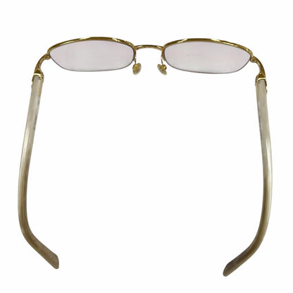 Cartier Vintage Marble Motif Half Frim Two Point Logo Eyewear Sunglasses Gold — view 5