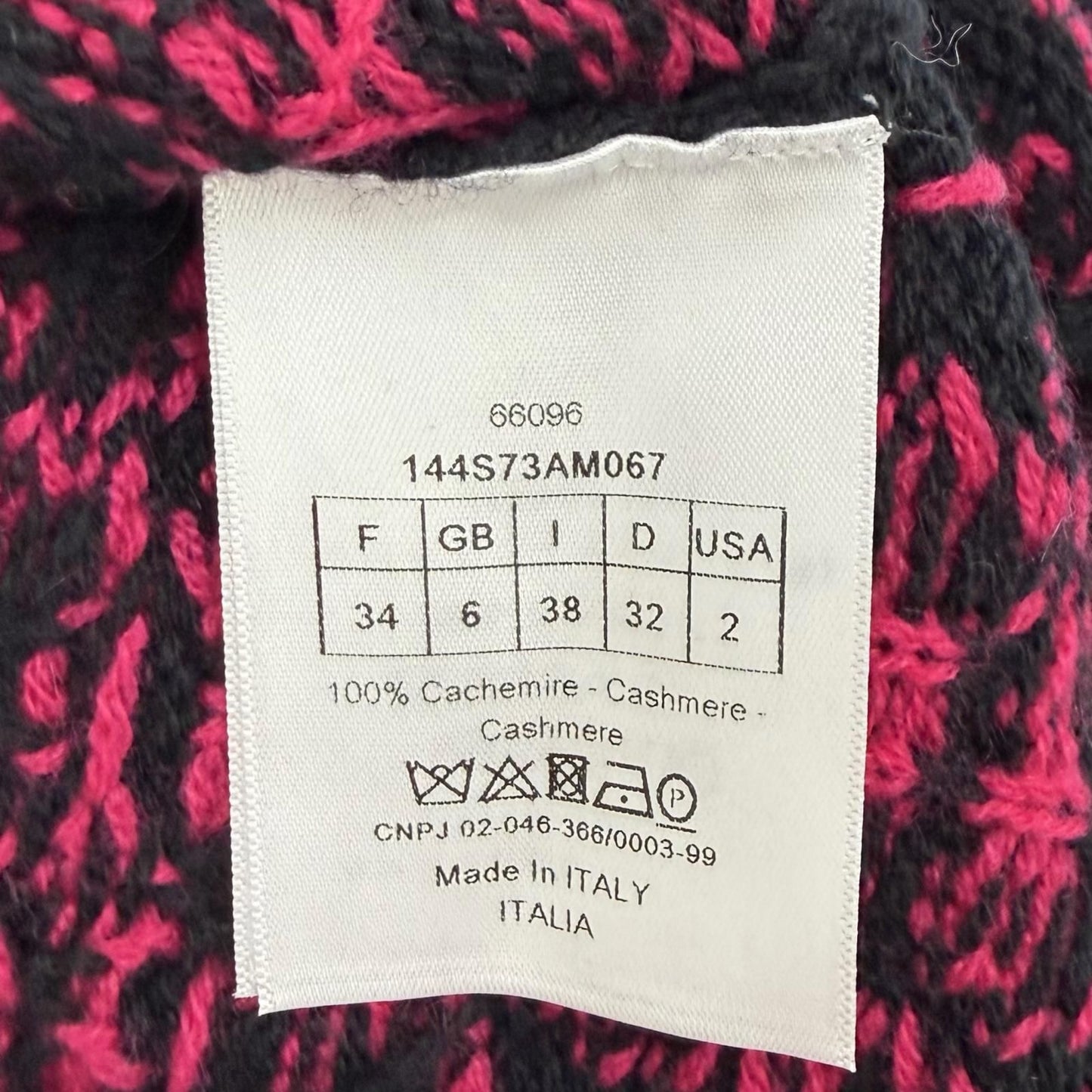 Dior Cashmere Bee Embroidered Leopard Pattern Short Sleeve Knit Pink Black 38 — view 7