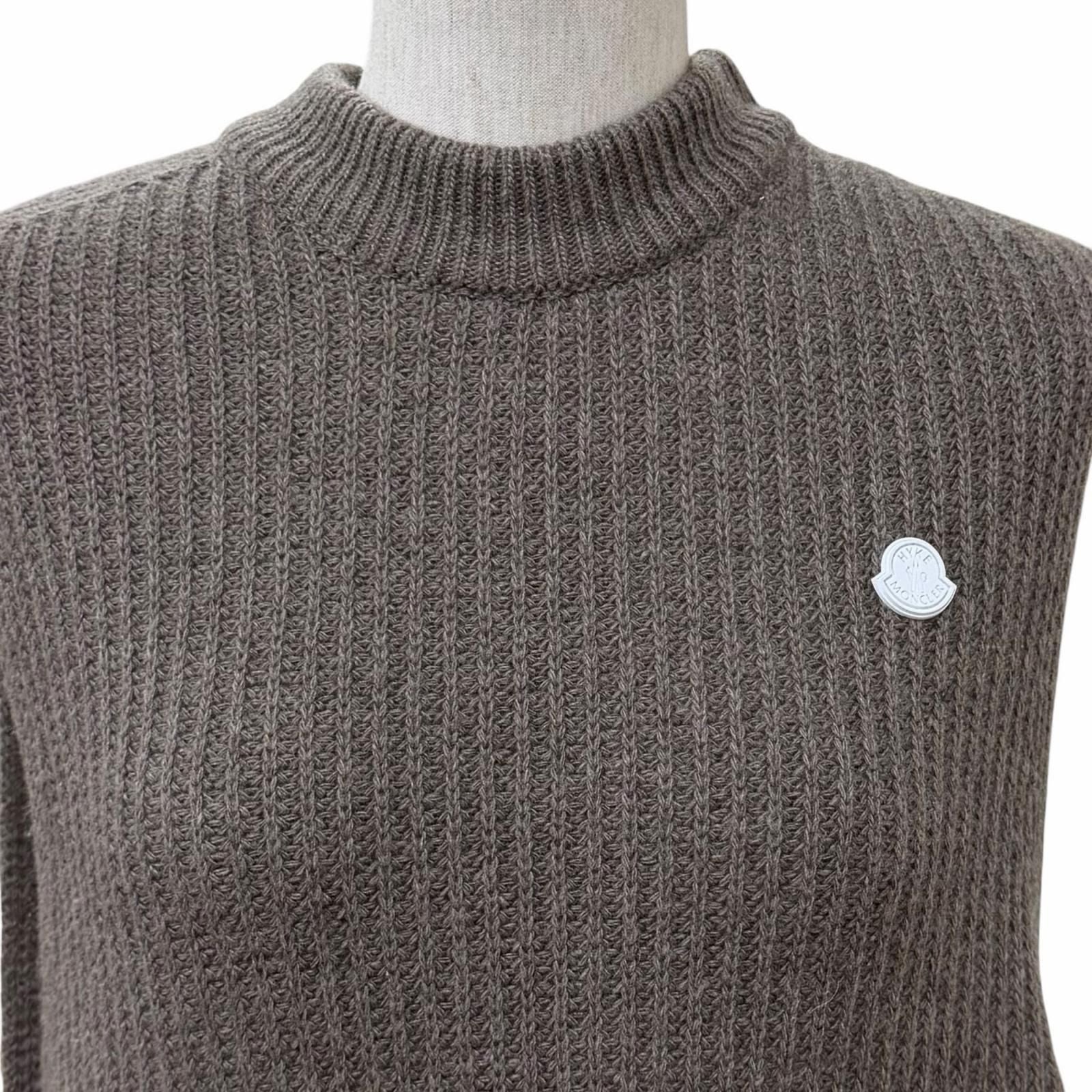 Moncler Genius 4 Hyke Abito Cashmere Wool Blend Rubber Logo Patch Knit Long — view 4