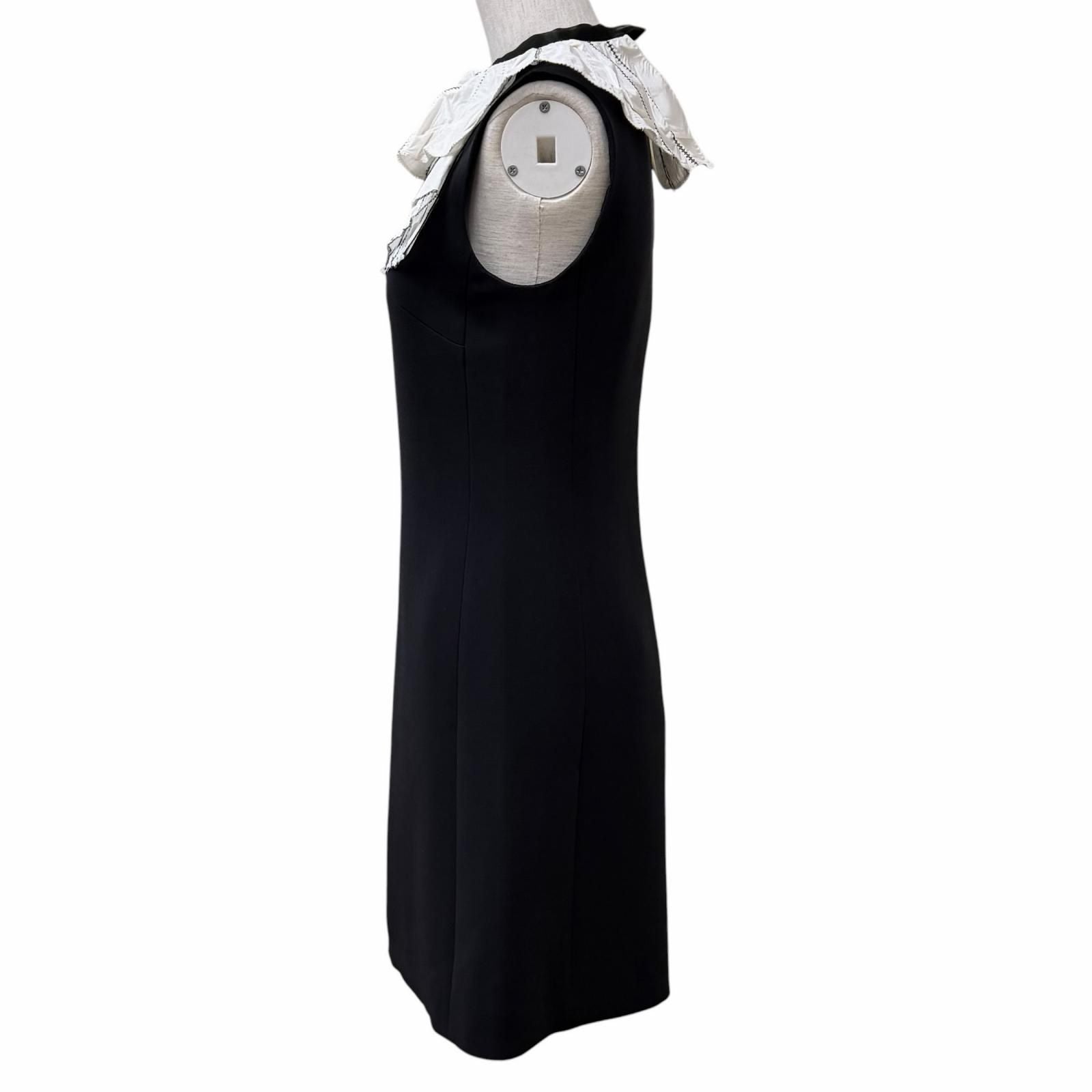 Louis Vuitton Wool Silk Blend Ribbon Collar Logo Zip Knee Length Sleeveless — view 2