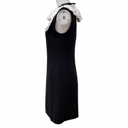Louis Vuitton Wool Silk Blend Ribbon Collar Logo Zip Knee Length Sleeveless — view 2
