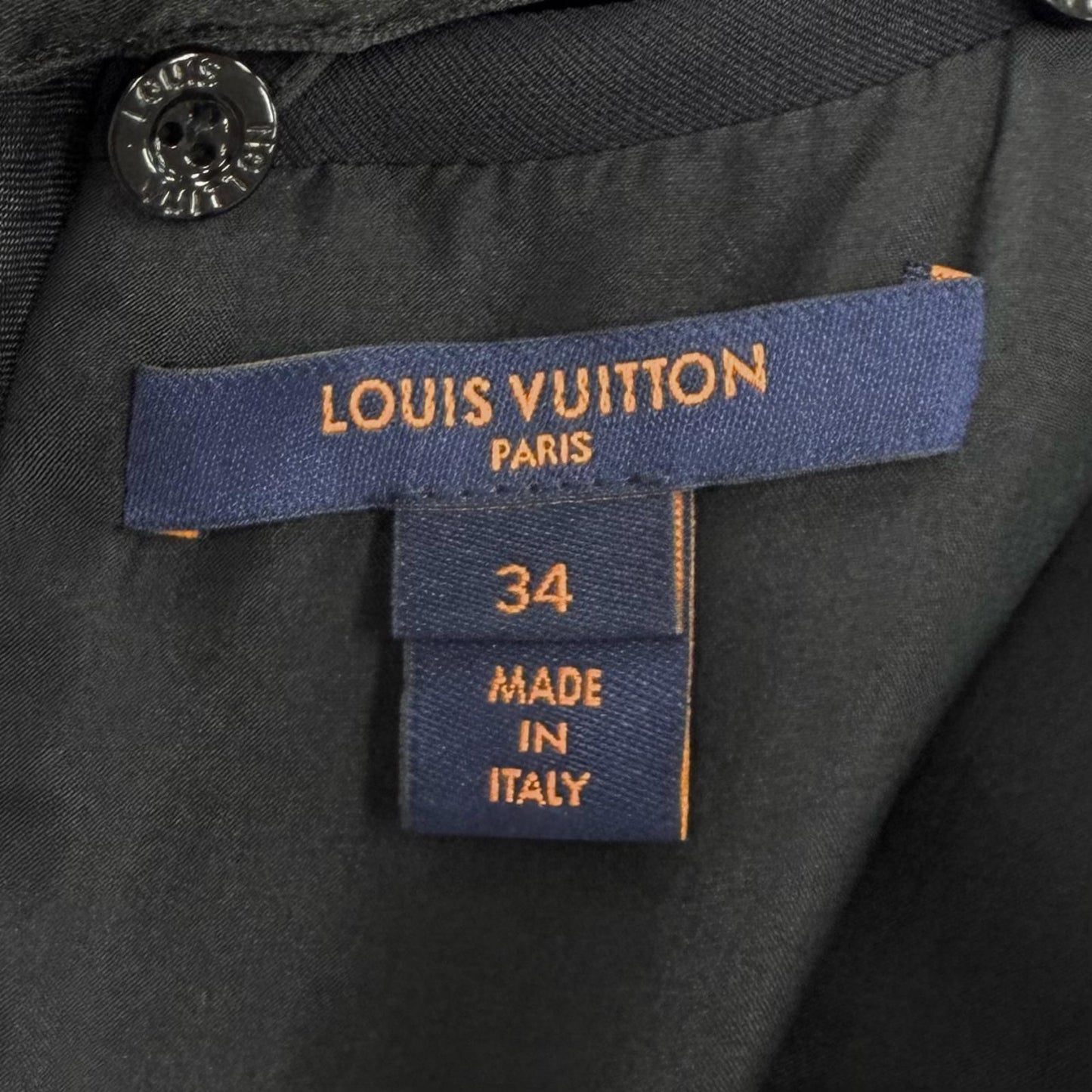 Louis Vuitton Wool Silk Blend Ribbon Collar Logo Zip Knee Length Sleeveless — view 7