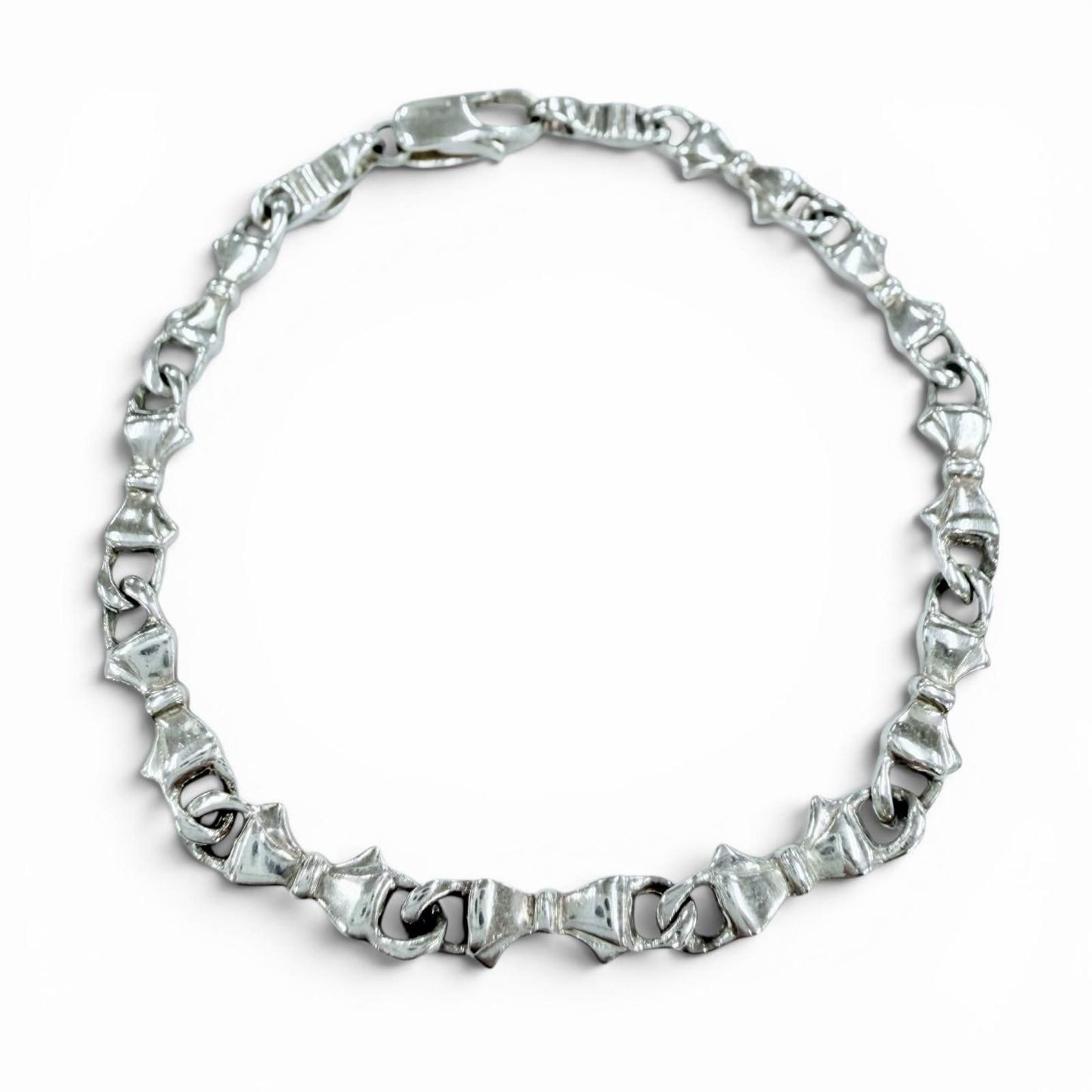 Tiffany & Co Vintage Puff Ribbon Chain Bracelet 18.5 cm Silver