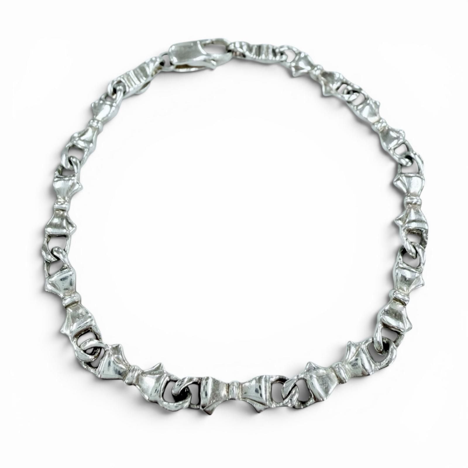 Tiffany & Co Vintage Puff Ribbon Chain Bracelet 18.5 cm Silver