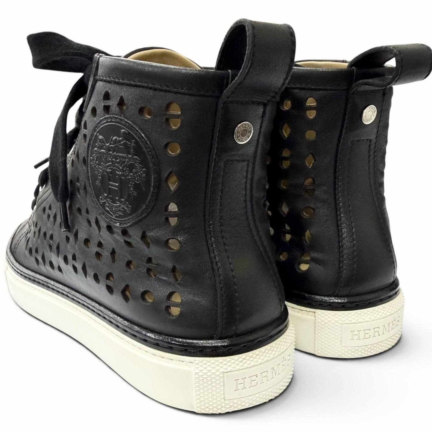 Hermes Jimi Leather Perforated Sneaker — view 5
