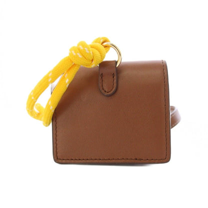Miu Miu Miu Trick Mini Pouch Charm Airpods Case Leather Brown Yellow TK — view 3