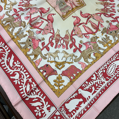 Hermes Carre 90 Early America Vintage Animal Print Scarf Silk — view 3