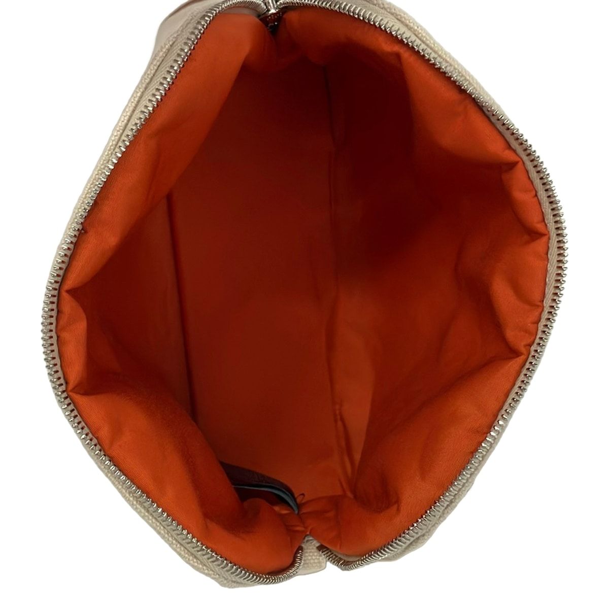 Hermes Pouch Light Beige Brown Silver Leather — view 4