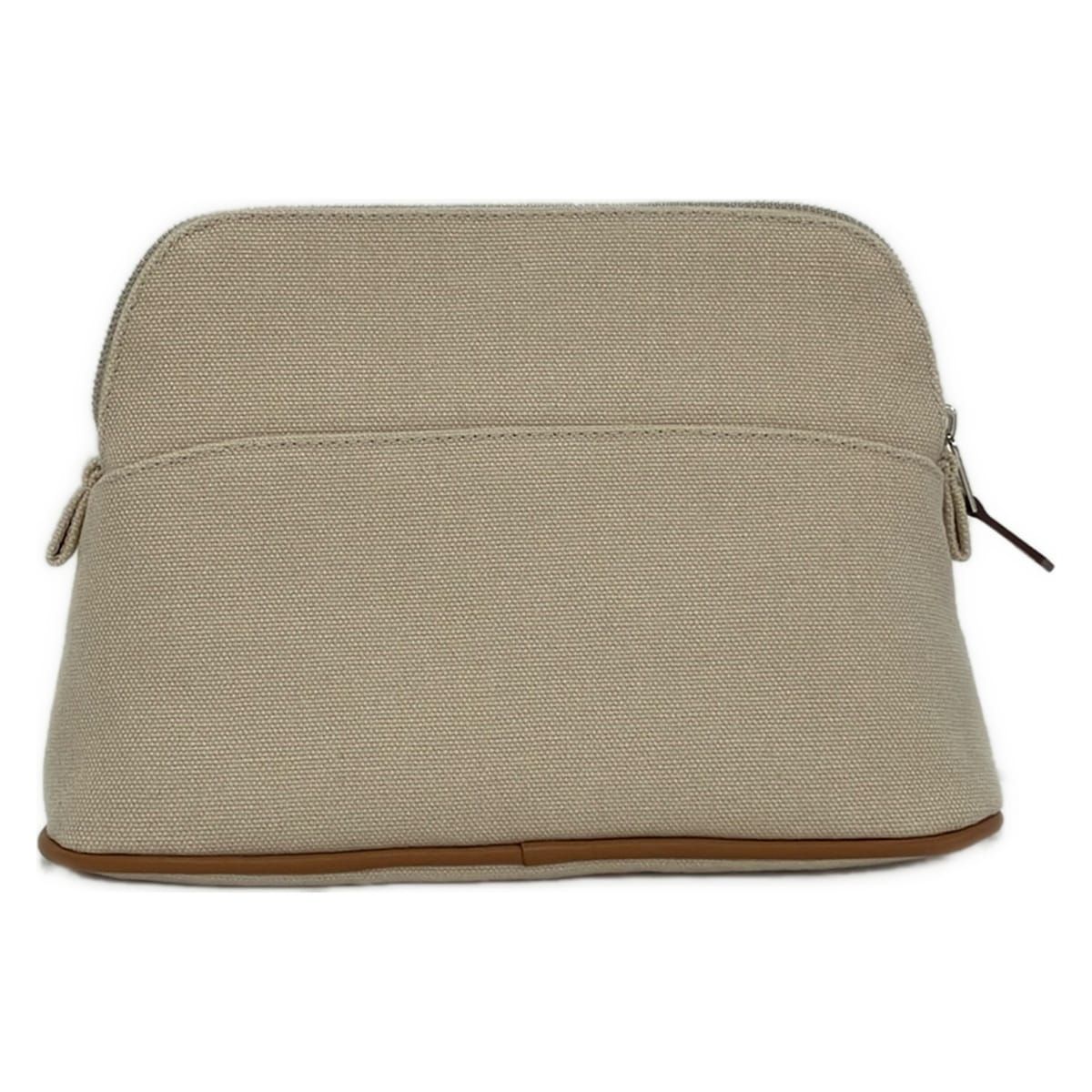 Hermes Pouch Light Beige Brown Silver Leather — view 2