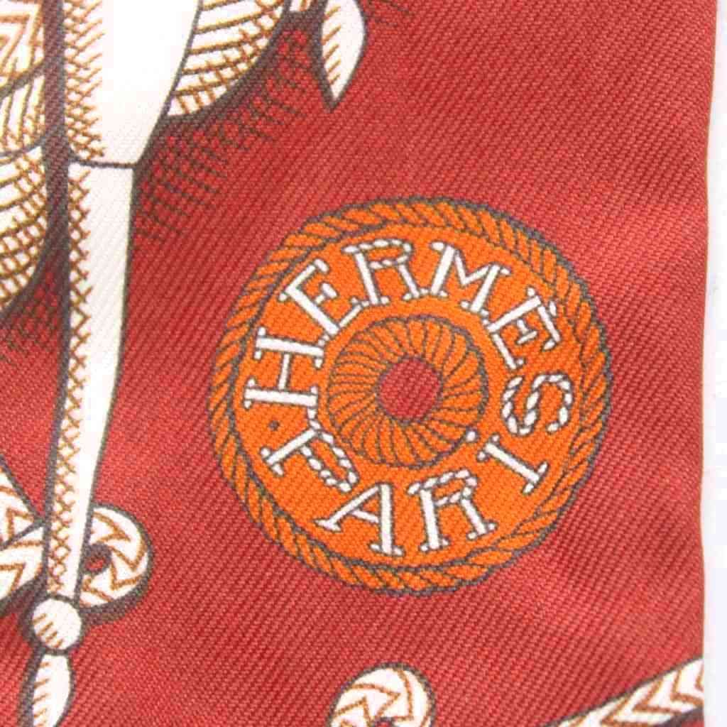 Hermes Zouaves Et Dragons and Silk Scarf Orange Yellow White All Over Pattern RI — view 4