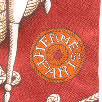 Hermes Zouaves Et Dragons and Silk Scarf Orange Yellow White All Over Pattern RI — view 4