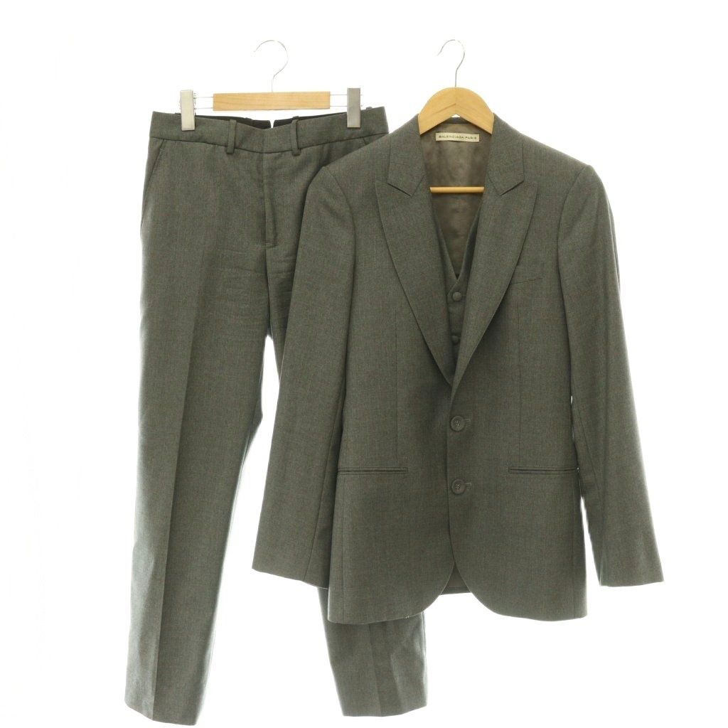 Balenciaga Suit Set Jacket Pants Vest 44 Gray AD