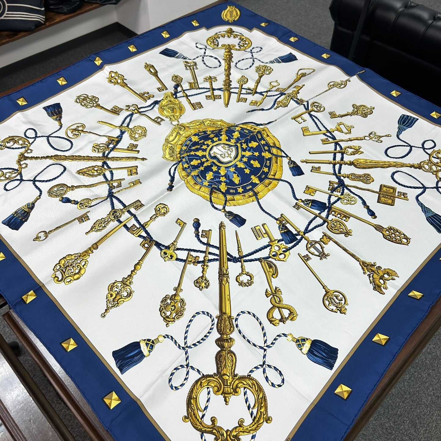 Hermes Key Motif Silk Scarf