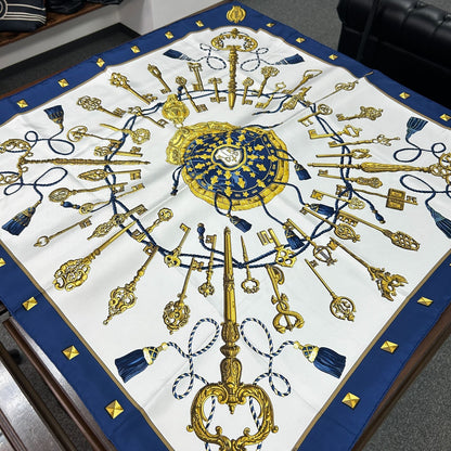 Hermes Key Motif Silk Scarf