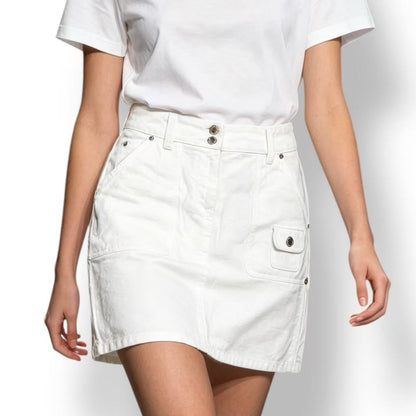 Louis Vuitton Skirt Mini Denim Monogram White 38